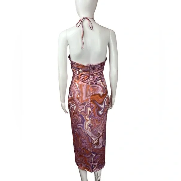 House of CB Kasia Purple Swirl Cutout Midi Dress - Picture 11 of 12